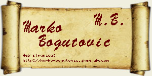 Marko Bogutović vizit kartica